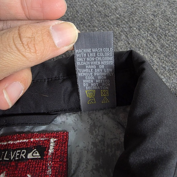 VTG Quiksilver Men's XL Snowboarding Gorpcore Black Gray Red Full Zip Up Jacket - Picture 4 of 11